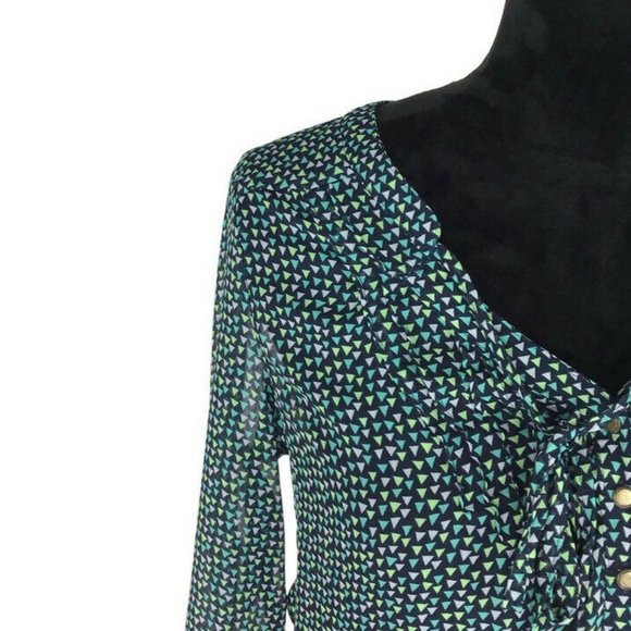 Gap Triangle Semi Sheer Blouse Top Shirt - Picture 2 of 4